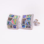 Srebrne naušnice “Mali vitraj”