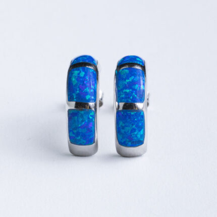 Srebrne naušnice “Polualke s opalom” 2