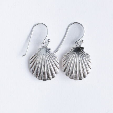 Srebrne naušnice “Školjke s biserom” 2