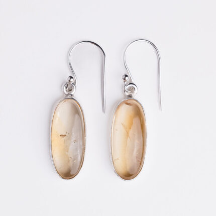 Srebrne naušnice “Ovali s citrinom“