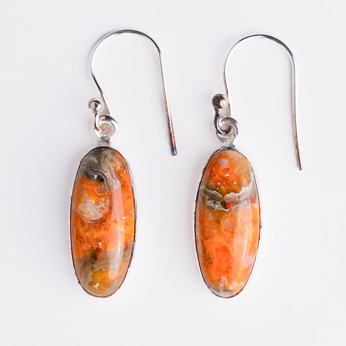 Srebrne naušnice “Bumblebee jasper“ Srebrne naušnice “Bumblebee jasper“