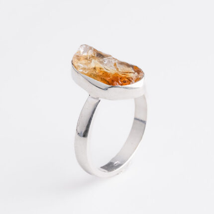Srebrni prsten “Nebrušeni citrin“ 2