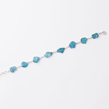 Srebrna narukvica “Komadi tirkiza“ 1