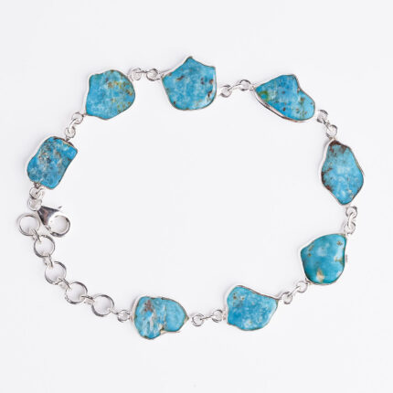 Srebrna narukvica “Komadi tirkiza“ 2