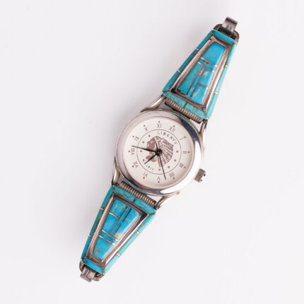 Srebrni sat “Inlay tirkiz sat” 2