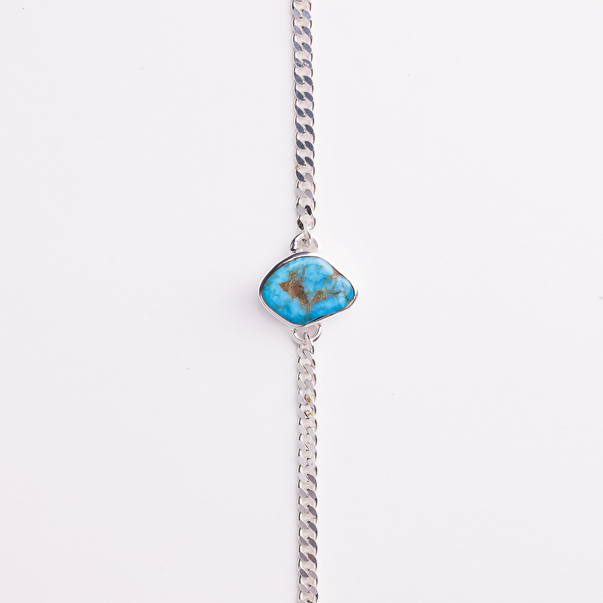 Srebrna narukvica “Komad tirkiza i lančić“ 1 Srebrna narukvica “Komad tirkiza i lančić“ 1