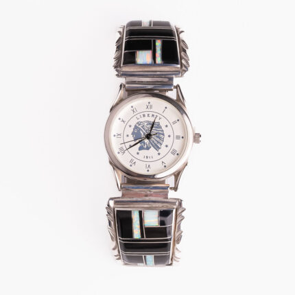 Srebrni sat “Inlay oniks i opal sat” 1