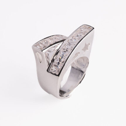 Srebrni prsten “Cirkoni u mimoilaženju” 2