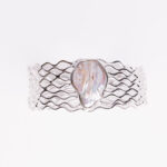 Srebrna narukvica “Mreža s biserom“ 1