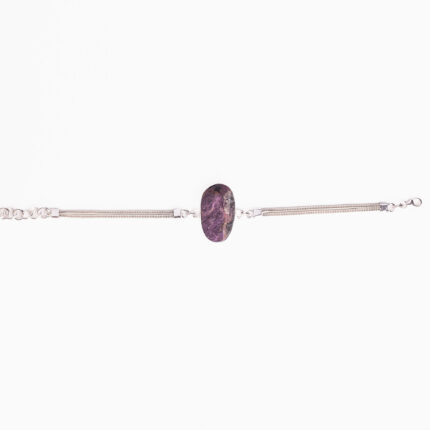 Srebrna narukvica “Oval purpurit“ 2