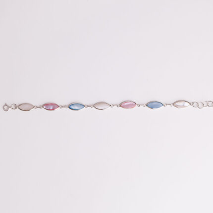 Srebrna narukvica “Špic s dvije strane raznobojni sedef“ 1