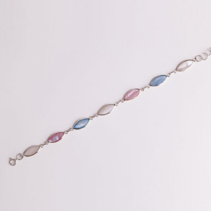 Srebrna narukvica “Špic s dvije strane raznobojni sedef“ 2