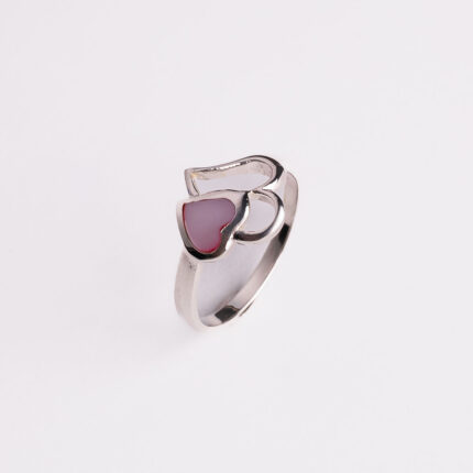 Srebrni prsten “Dva srca sedef“ 2