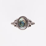 Silver ring "Small filigree oval mother of pearl "
