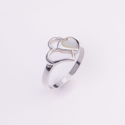 Srebrni prsten “2 srca od sedefa”