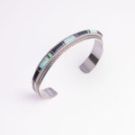 Srebrna narukvica “Inlay oniks i opal”