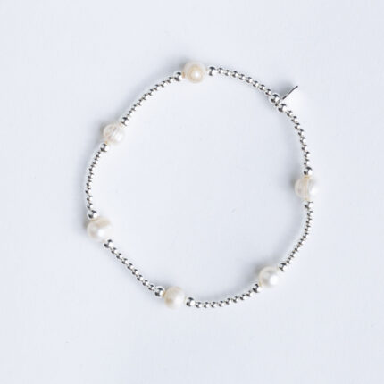 Srebrna narukvica “Perle i kuglice”
