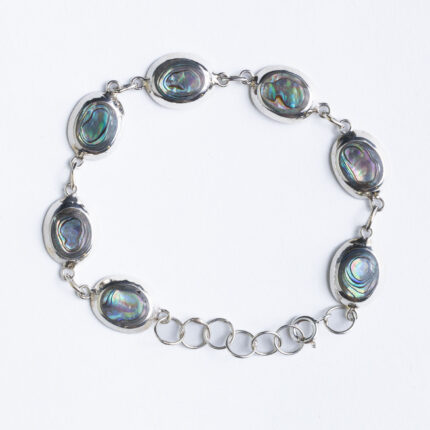 Srebrna narukvica “Ovali s haliotisom” 2