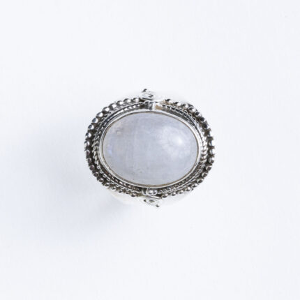 Srebrni prsten “Mjesečev kamen oval filigran na pleh burmi” 2