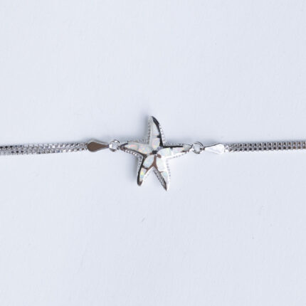 Srebrna narukvica “Morska zvijezda s opalom” 1