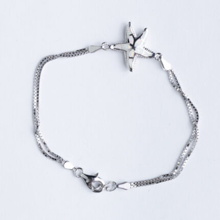 Srebrna narukvica “Morska zvijezda s opalom” 2