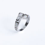 Srebrni prsten “Svijetli opal meandar na kvadrat”