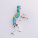 Srebrni privjesak “Kokopeli s tirkizom i opalom”